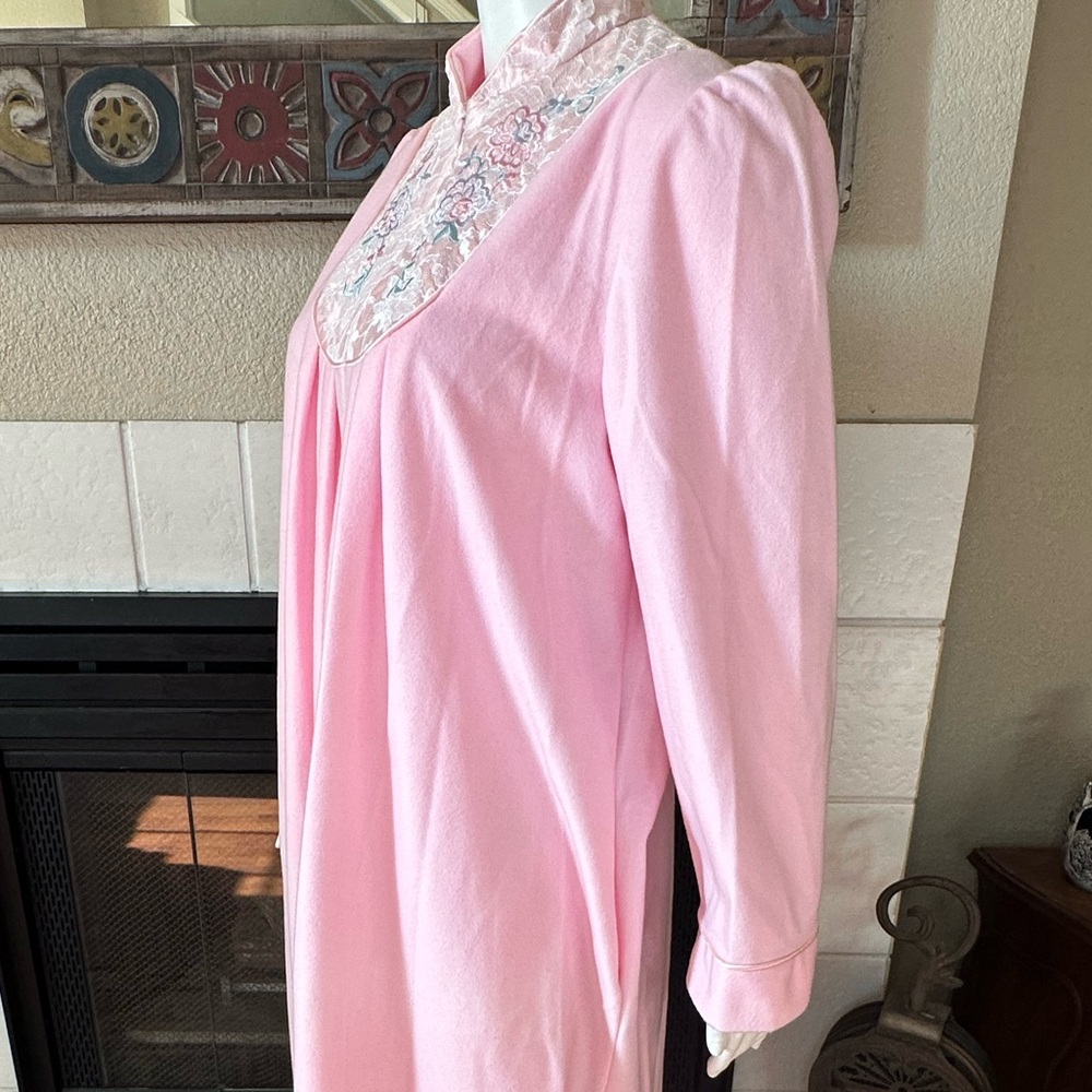 Vtg 70's Housecoat Robe Duster Pink Sears Apostro… - image 8
